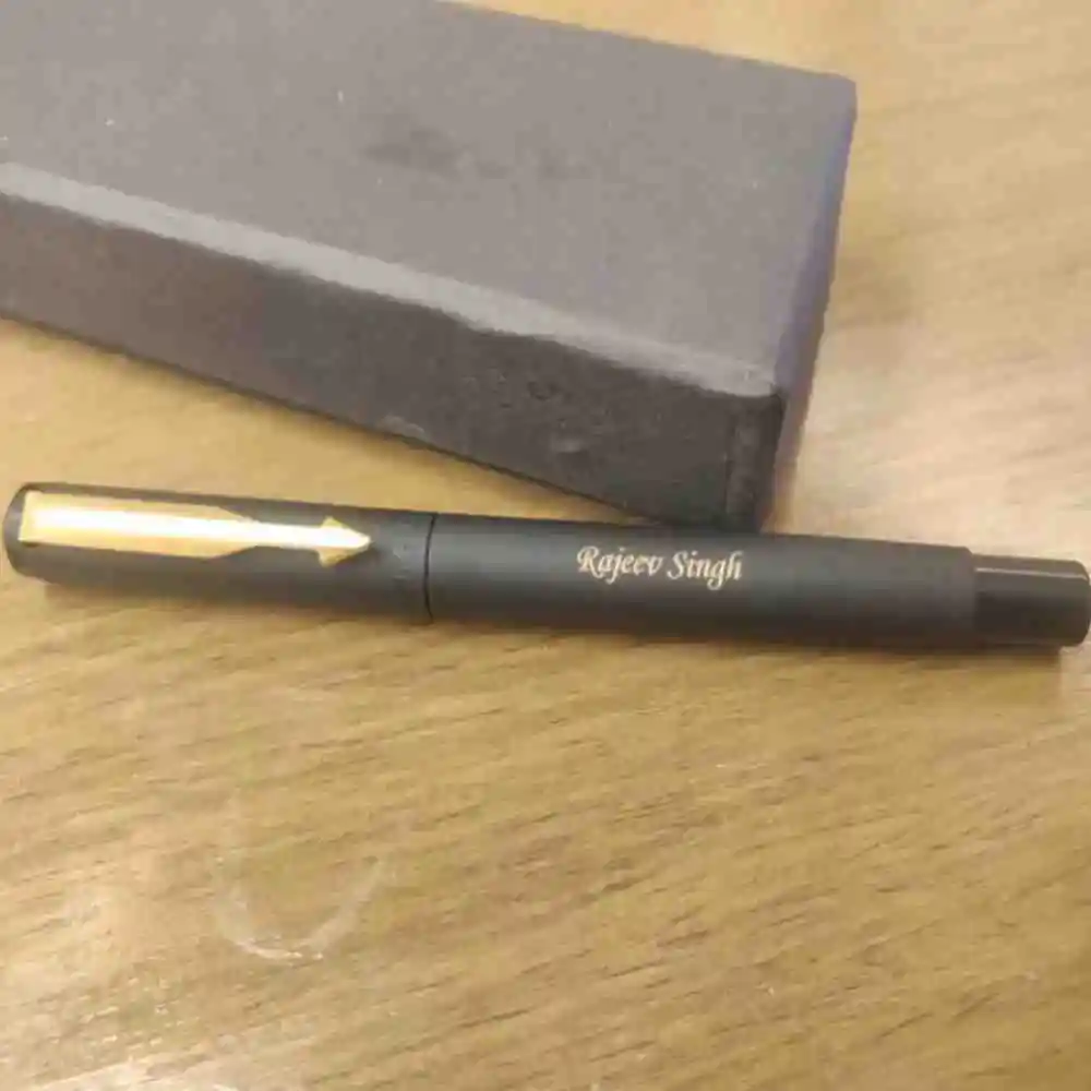 Personalized Parker Vector Matte Black Roller Ball Pen
